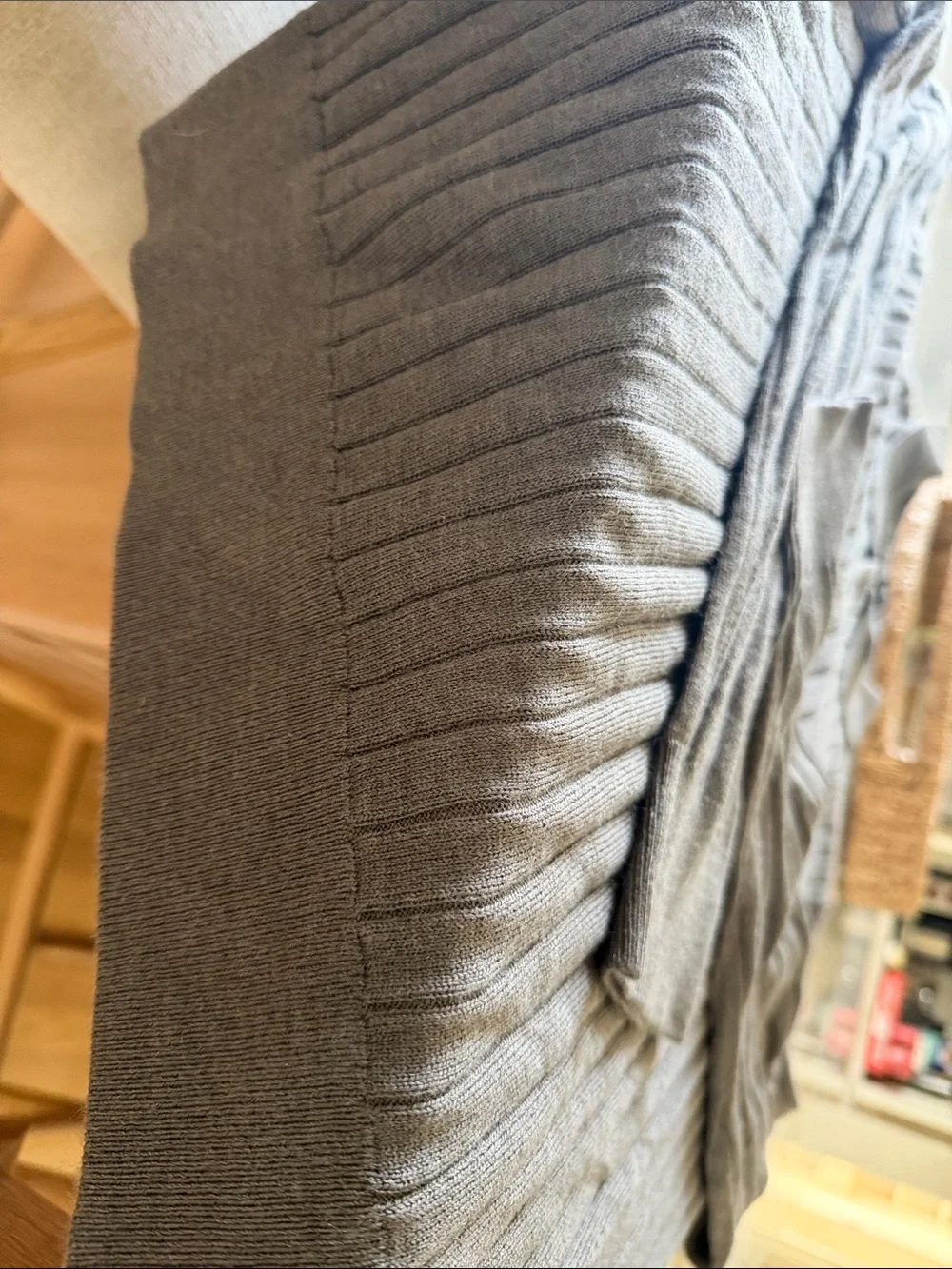 J Crew Classic Gray Ribbed Polo Sweater - Men